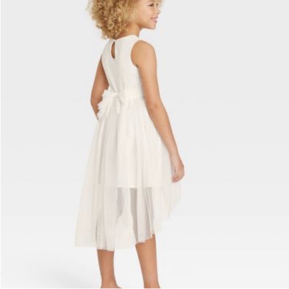 🤍 Cat & Jack White Lace/Tulle Dress - Girls Size XS (4/5) - Like New, Worn Once - Picture 3 of 5